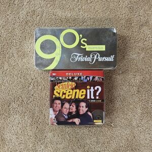 Trivial Pursuit 90s Trivia Tin -  Time Capsule Edition + Scene-it Seinfeld
